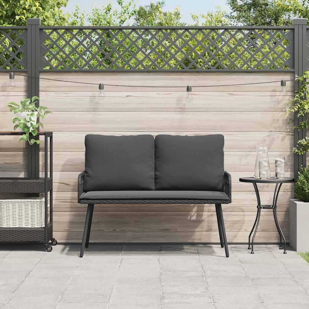 Gartenbank mit Kissen Grau 114 x 64 x 78cm Metall