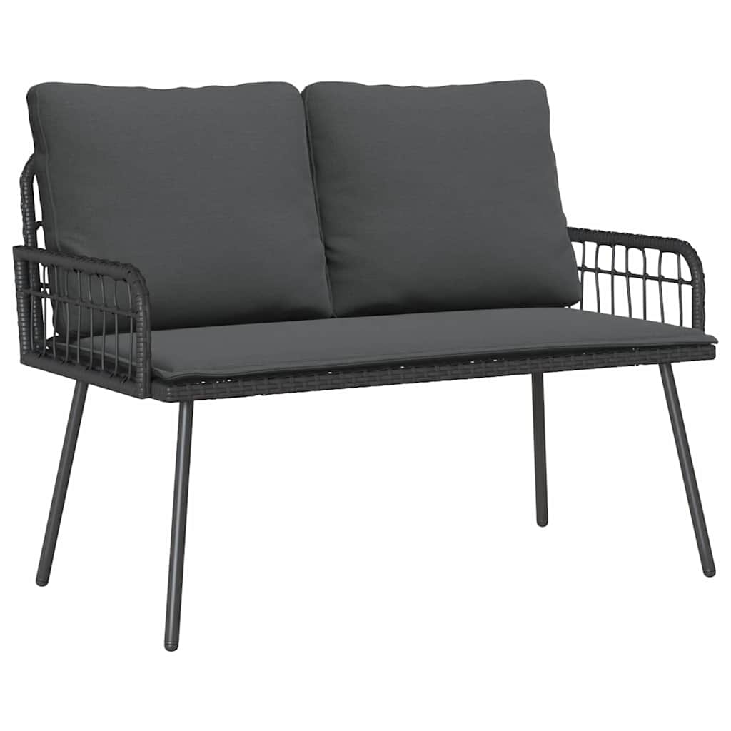 Gartenbank mit Kissen Grau 114 x 64 x 78cm Metall