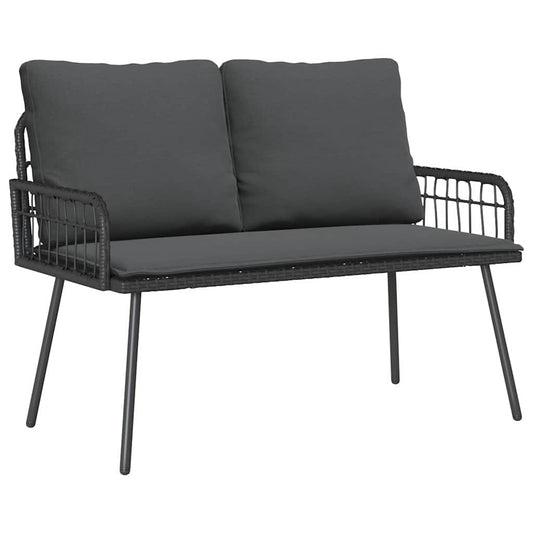 Gartenbank mit Kissen Grau 114 x 64 x 78cm Metall