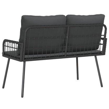Gartenbank mit Kissen Grau 114 x 64 x 78cm Metall