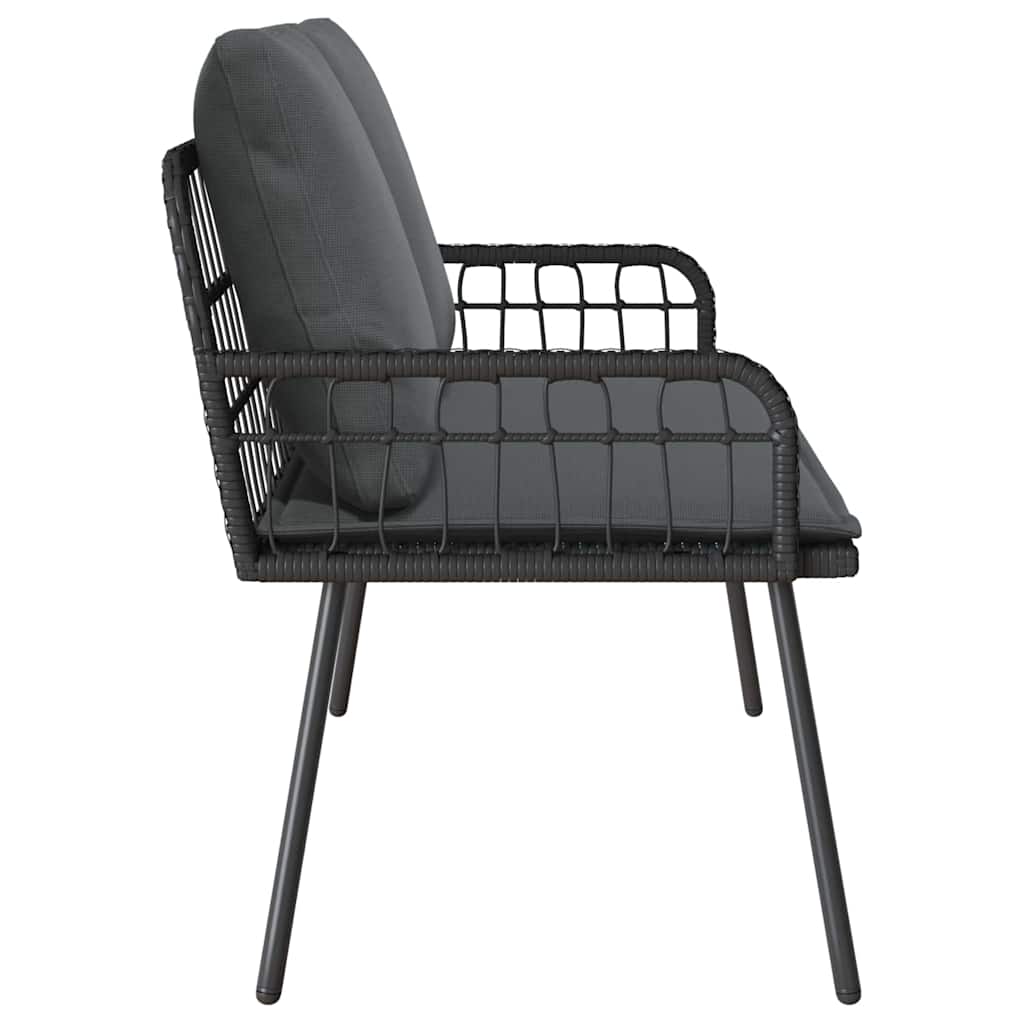 Gartenbank mit Kissen Grau 114 x 64 x 78cm Metall