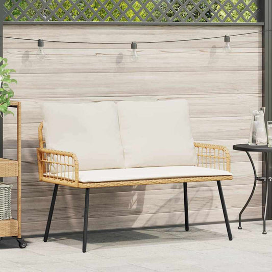 Gartenbank mit Kissen Braun 114 x 64 x 78cm Metall