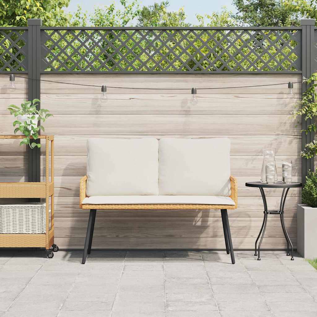 Gartenbank mit Kissen Braun 114 x 64 x 78cm Metall