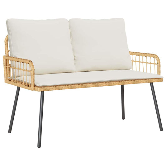 Gartenbank mit Kissen Braun 114 x 64 x 78cm Metall
