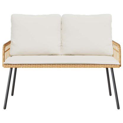 Gartenbank mit Kissen Braun 114 x 64 x 78cm Metall