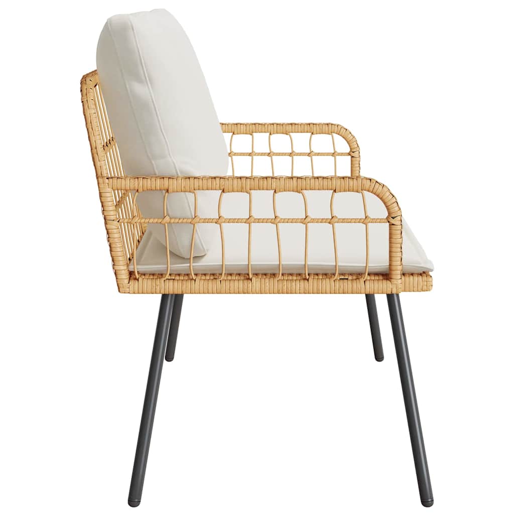 Gartenbank mit Kissen Braun 114 x 64 x 78cm Metall