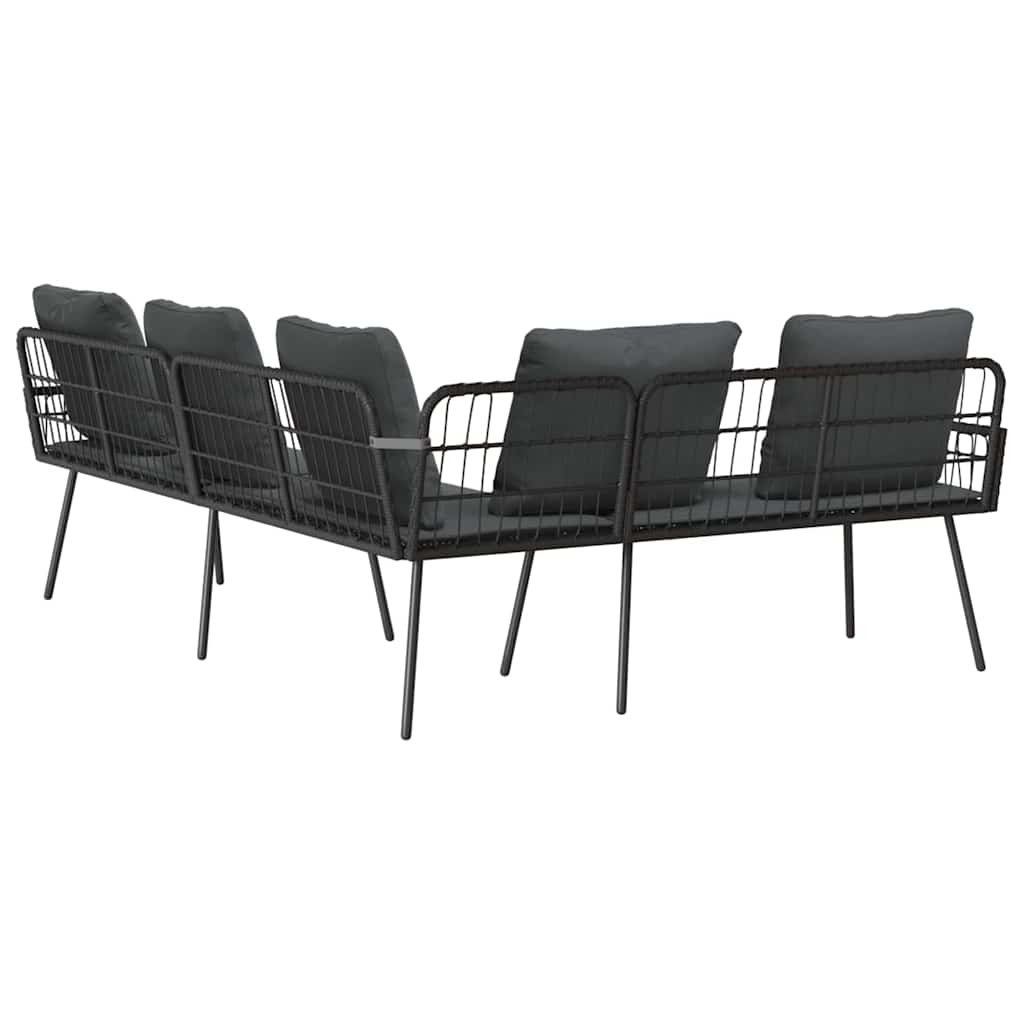 Sofa mit Kissen Grau 61.5 x 123 x 82cm Metall