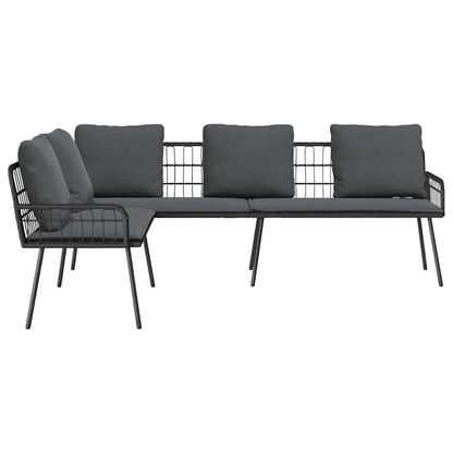 Sofa mit Kissen Grau 61.5 x 123 x 82cm Metall