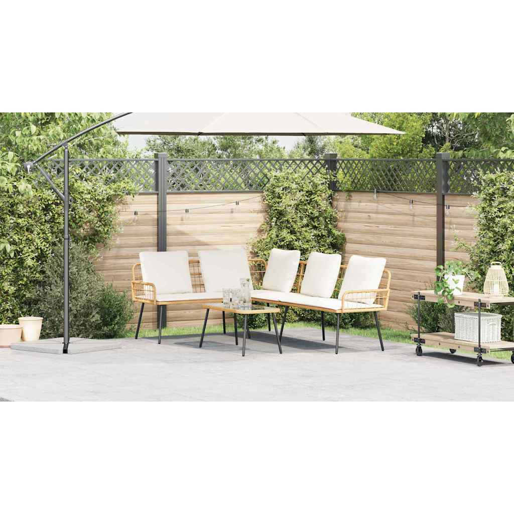 Sofa mit Kissen Braun 61.5 x 123 x 82cm Metall