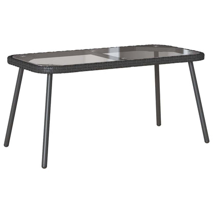 Couchtisch Schwarz 90 x 45 x 42 cm Poly-Rattan, Glas