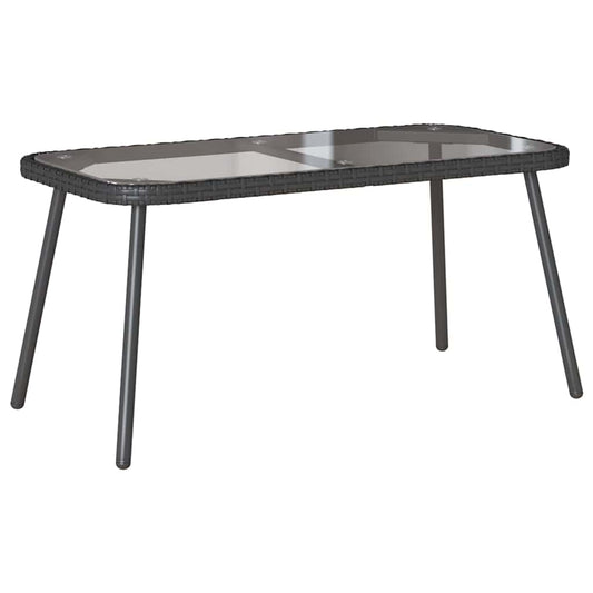 Couchtisch Schwarz 90 x 45 x 42 cm Poly-Rattan, Glas