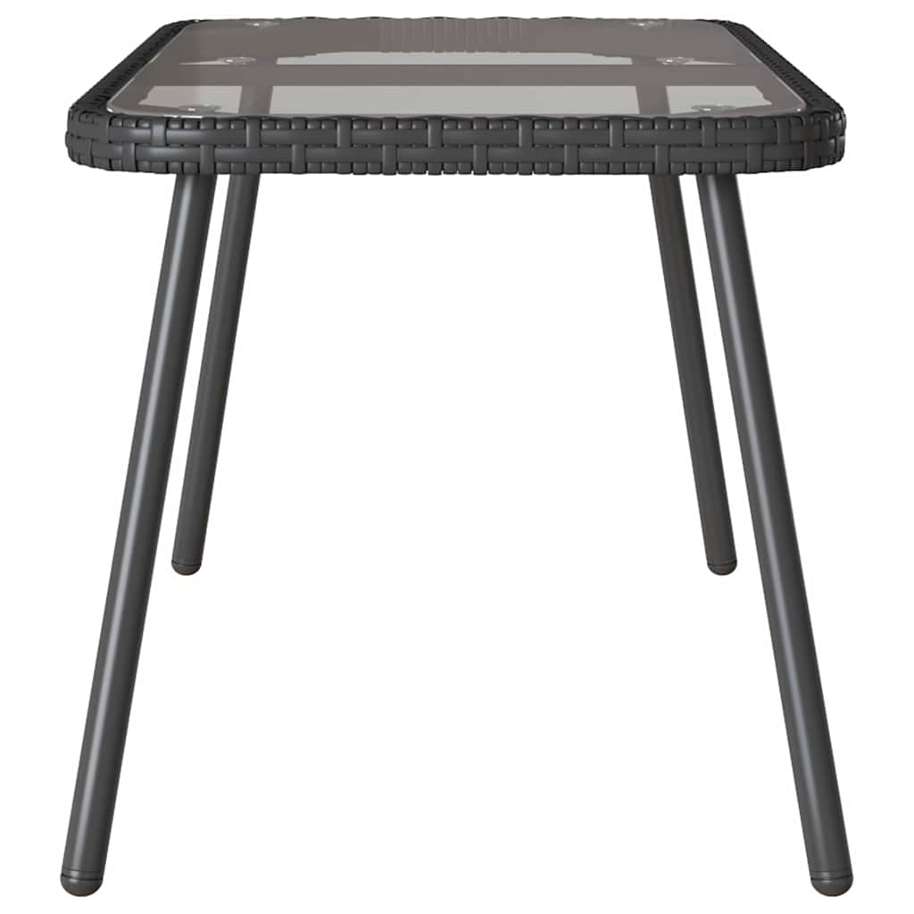 Couchtisch Schwarz 90 x 45 x 42 cm Poly-Rattan, Glas