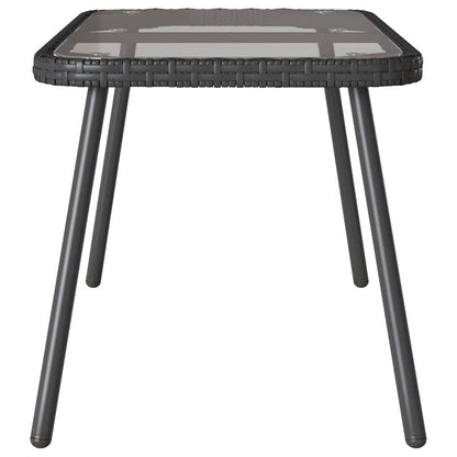 Couchtisch Schwarz 90 x 45 x 43 cm Poly-Rattan und Glas