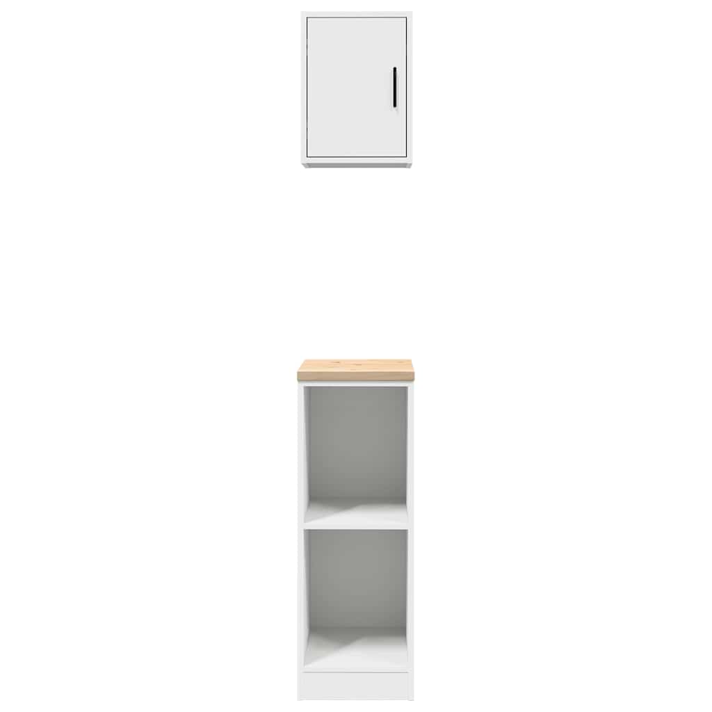 Garagenschränke 2 Stk. Weiß Holzwerkstoff