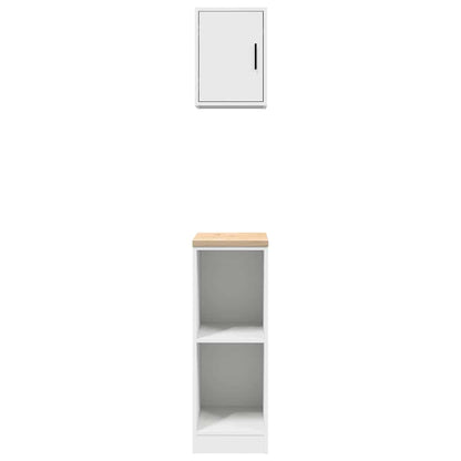 Garagenschränke 2 Stk. Weiß Holzwerkstoff