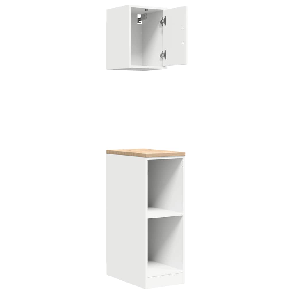 Garagenschränke 2 Stk. Weiß Holzwerkstoff