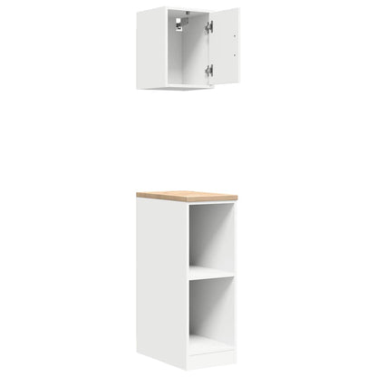 Garagenschränke 2 Stk. Weiß Holzwerkstoff