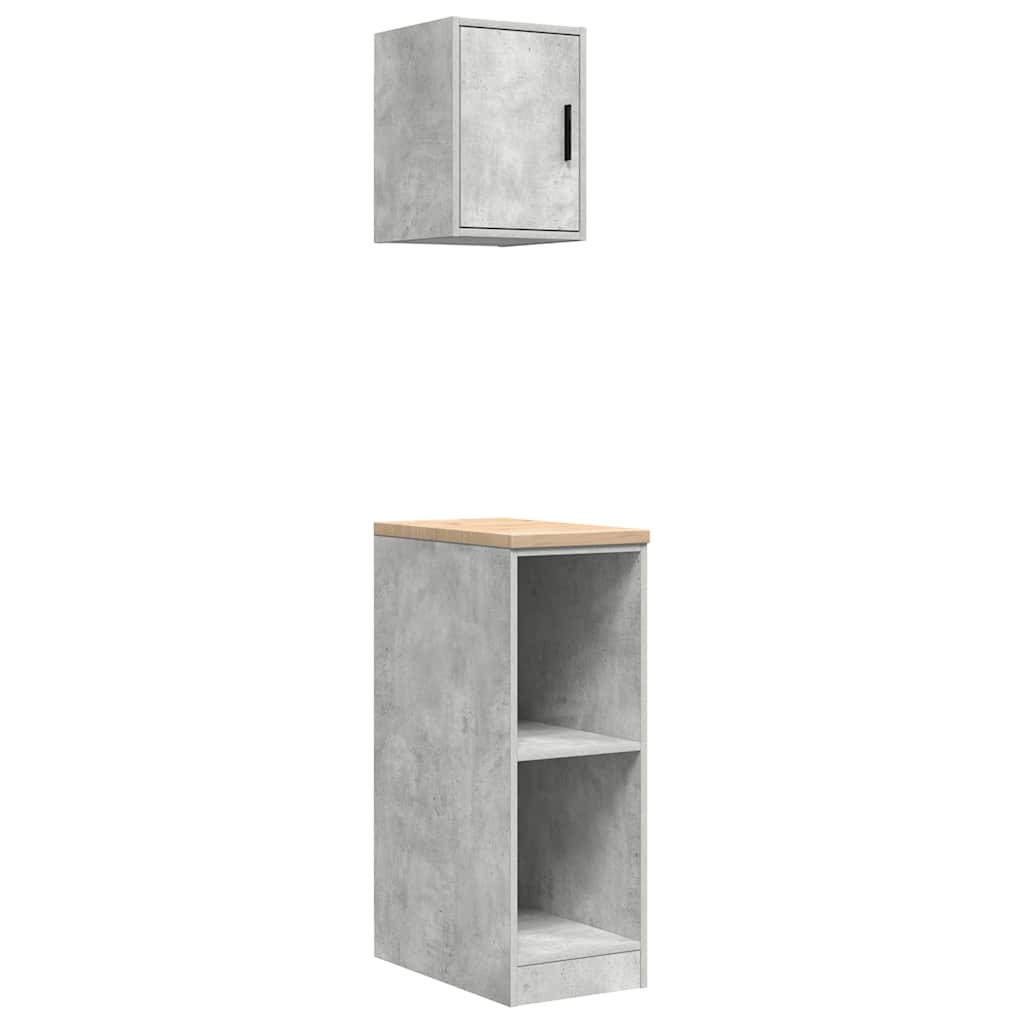 Garagenschränke 2 Stk. Betongrau Holzwerkstoff