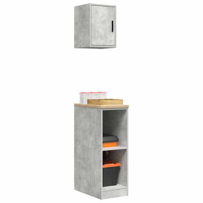 Garagenschränke 2 Stk. Betongrau Holzwerkstoff