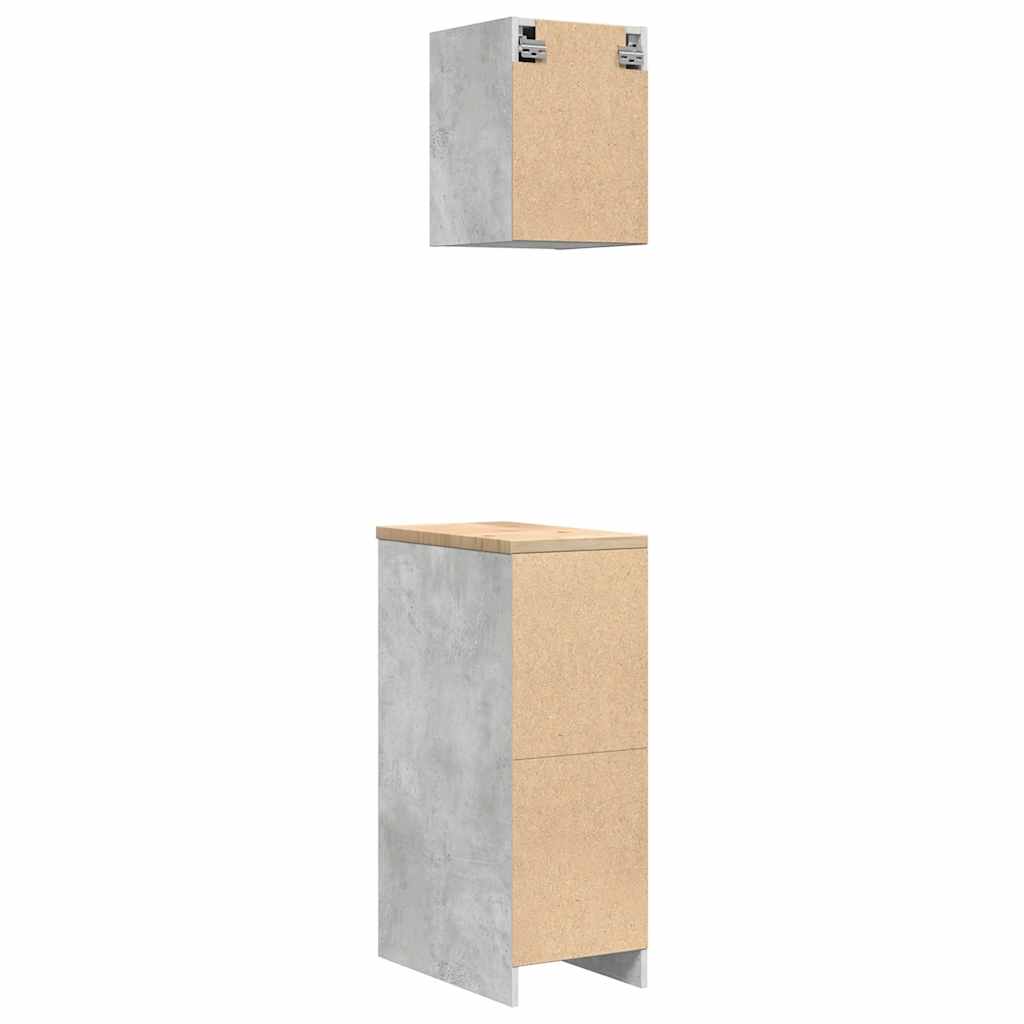 Garagenschränke 2 Stk. Betongrau Holzwerkstoff