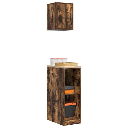 Garagenschränke 2 Stk. Räuchereiche Holzwerkstoff