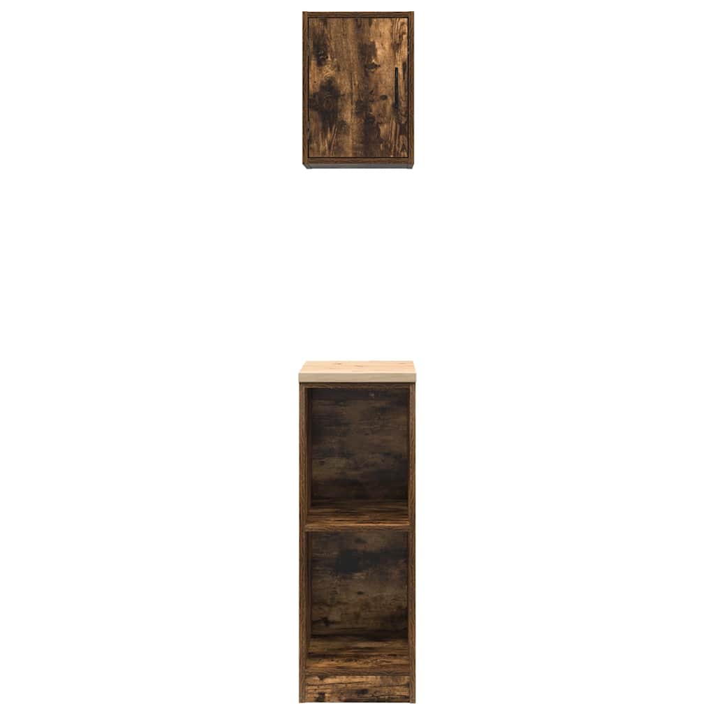 Garagenschränke 2 Stk. Räuchereiche Holzwerkstoff