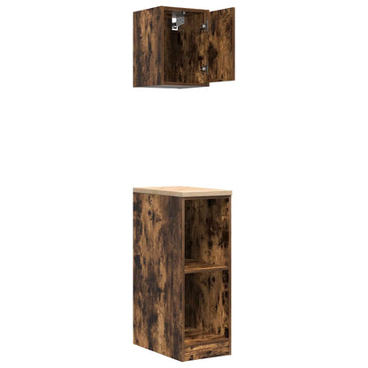 Garagenschränke 2 Stk. Räuchereiche Holzwerkstoff