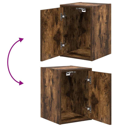 Garagenschränke 2 Stk. Räuchereiche Holzwerkstoff