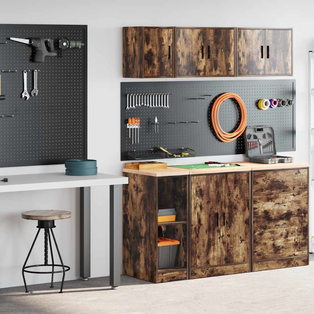 Garagenschränke 2 Stk. Räuchereiche Holzwerkstoff