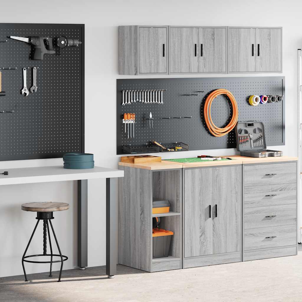 Garagenschränke 2 Stk. Grau Sonoma Holzwerkstoff