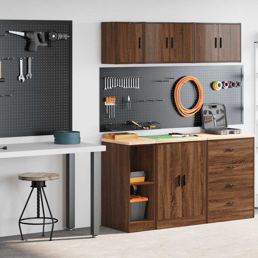 Garagenschränke 2 Stk. Braun Eichen-Optik Holzwerkstoff