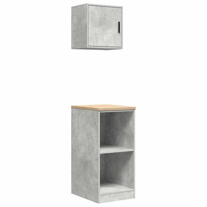 Garagenschränke 2 Stk. Betongrau Holzwerkstoff