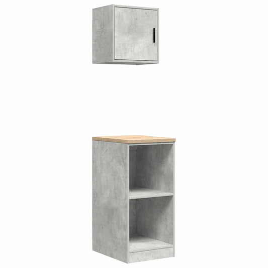 Garagenschränke 2 Stk. Betongrau Holzwerkstoff