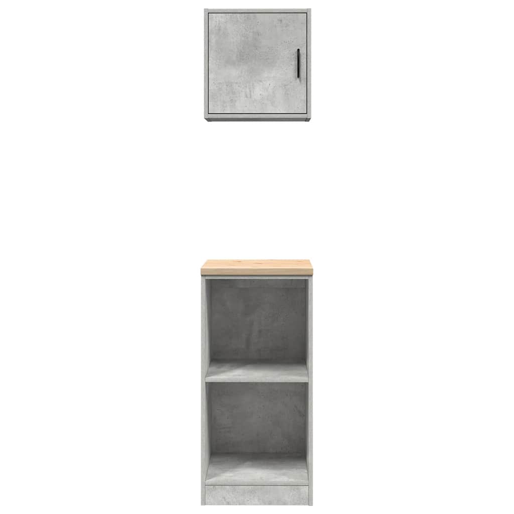 Garagenschränke 2 Stk. Betongrau Holzwerkstoff