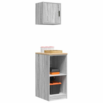 Garagenschränke 2 Stk. Grau Sonoma Holzwerkstoff