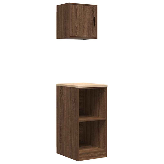 Garagenschränke 2 Stk. Braun Eichen-Optik Holzwerkstoff