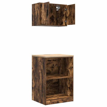 Garagenschränke 2 Stk. Räuchereiche Holzwerkstoff