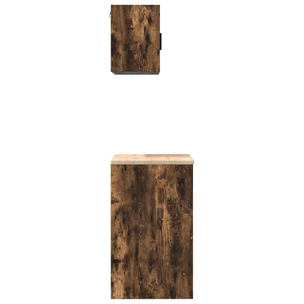 Garagenschränke 2 Stk. Räuchereiche Holzwerkstoff