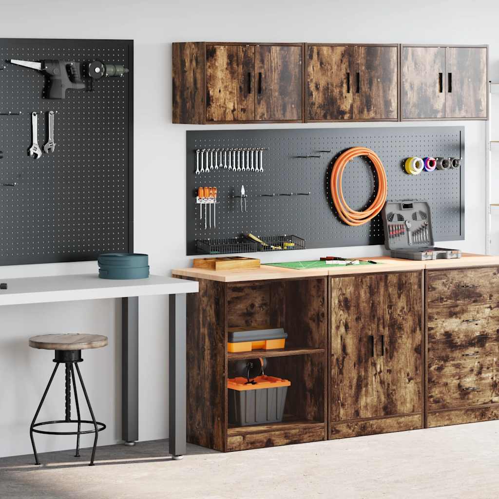 Garagenschränke 2 Stk. Räuchereiche Holzwerkstoff