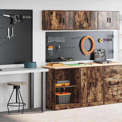 Garagenschränke 2 Stk. Räuchereiche Holzwerkstoff