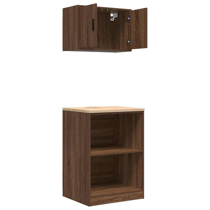 Garagenschränke 2 Stk. Braun Eichen-Optik Holzwerkstoff
