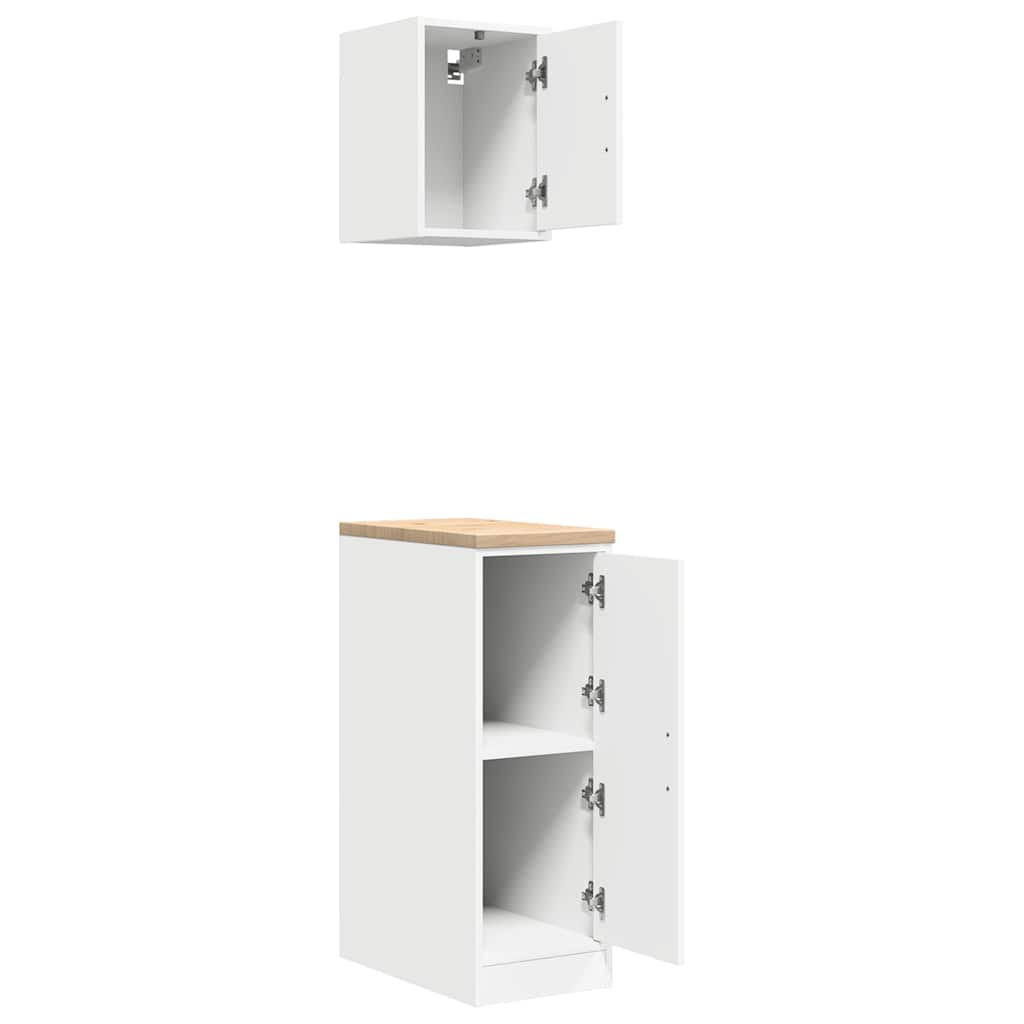 Garagenschränke 2 Stk. Weiß Holzwerkstoff