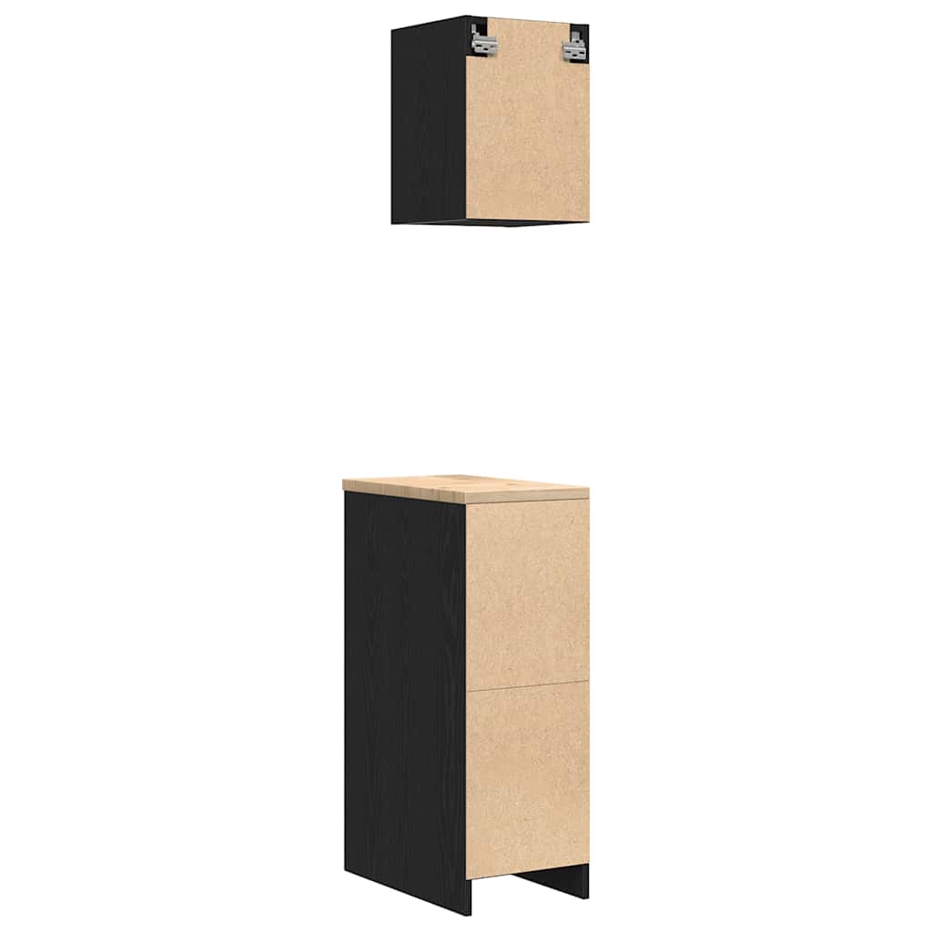 Garagenschränke 2 Stk. Schwarz Holzwerkstoff