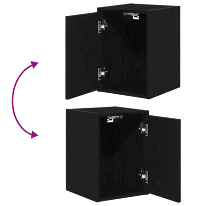 Garagenschränke 2 Stk. Schwarz Holzwerkstoff