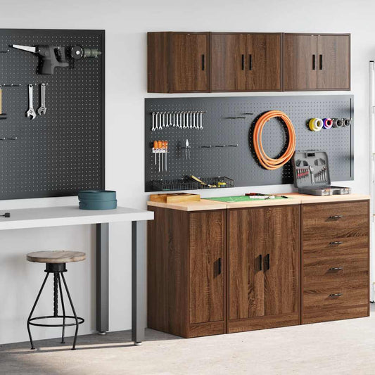 Garagenschränke 2 Stk. Braun Eichen-Optik Holzwerkstoff