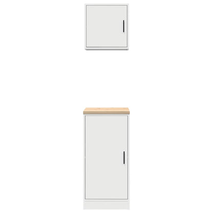 Garagenschränke 2 Stk. Weiß Holzwerkstoff