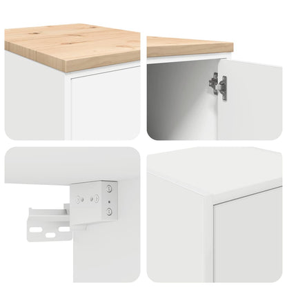 Garagenschränke 2 Stk. Weiß Holzwerkstoff