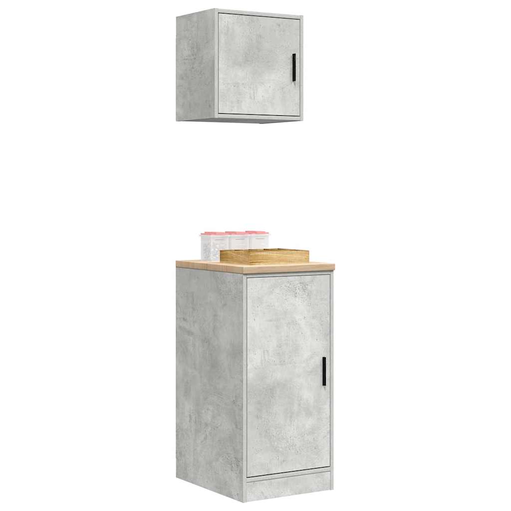 Garagenschränke 2 Stk. Betongrau Holzwerkstoff