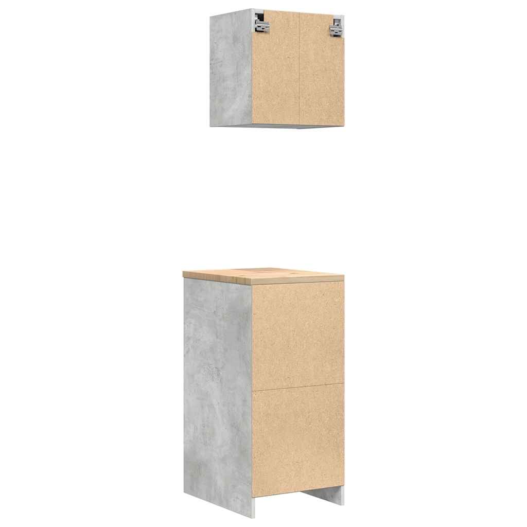 Garagenschränke 2 Stk. Betongrau Holzwerkstoff