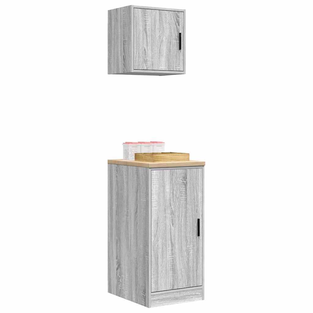 Garagenschränke 2 Stk. Grau Sonoma Holzwerkstoff